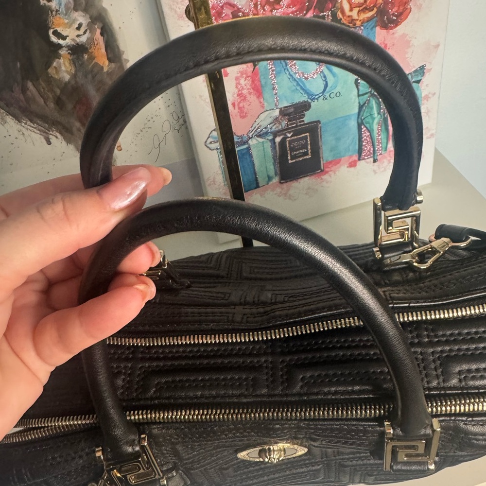 Versace Black Satchel with Gold Accents - Picture 4 of 16